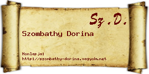 Szombathy Dorina névjegykártya